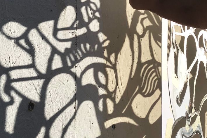Disegnare con lo Stencil, stencil, disegno su  muro