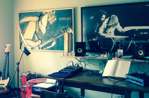 Pannelli fonoassorbenti installati in una sala prove
